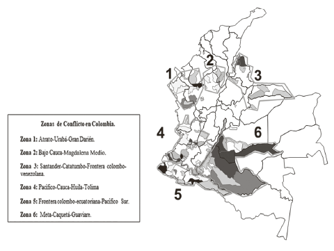 Homicidios de excombatientes farc por zonas del conflicto