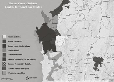 Presencia del Bloque Elmer Cárdenas en el Bajo Atrato