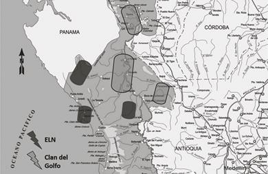 Presencia del ELN y el GAO Clan del Golfo en el Bajo Atrato tras la salida de las FARC, año 2016