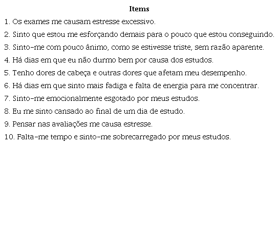 Estrutura da Escala de Esgotamento Emocional