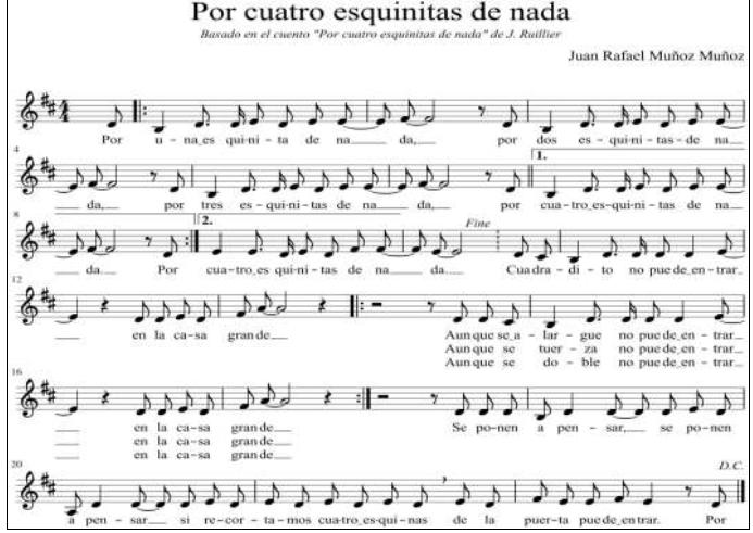 Canción: Por cuatro esquinitas de nada2