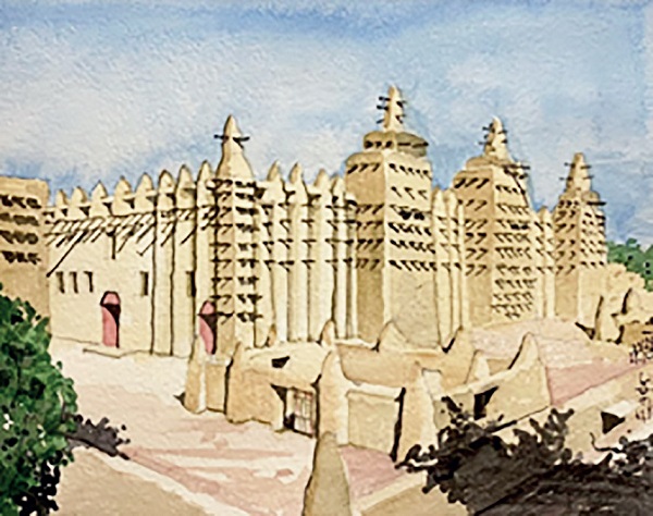 Perspectiva de la Gran Mezquita de Djenn&eacute;