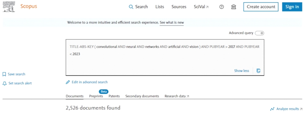 Criterio de bsqueda de bibliografa en la web Scopus