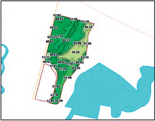 Mapa de rendimiento. Obtenido a partir de categorizar los rangosde rendimiento.