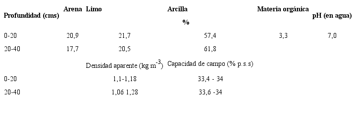 Algunas características del suelo de la Estación Experimental (Pulido; Alquizar)