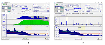 Salida del modelo Aquacrop para rendimiento del maz en el escenario SSP1-2.6 y modelo Mri-esm2 para el ao seco (2027-2028).