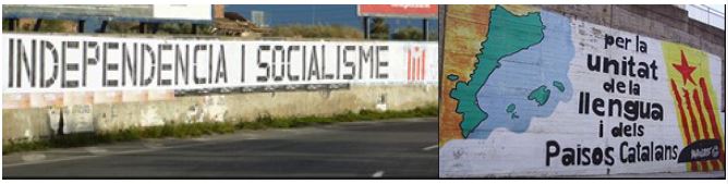 Separatism Leading to Catalan Collectivism? Images from the Streets of Catalonia. Source: Pictures taken in Catalonia, photographers and artists unknown.