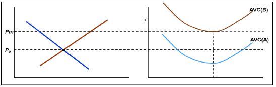 AVC curves for producers A and B. 