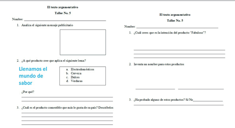 Muestras del taller No. 3 y No. 5