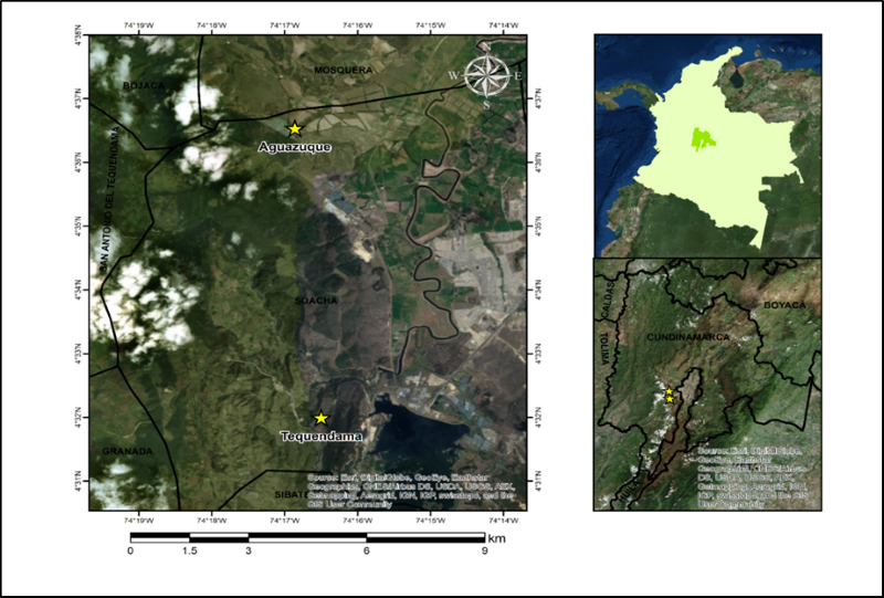 Mapa de ubicacin de los sitios arqueolgicos
