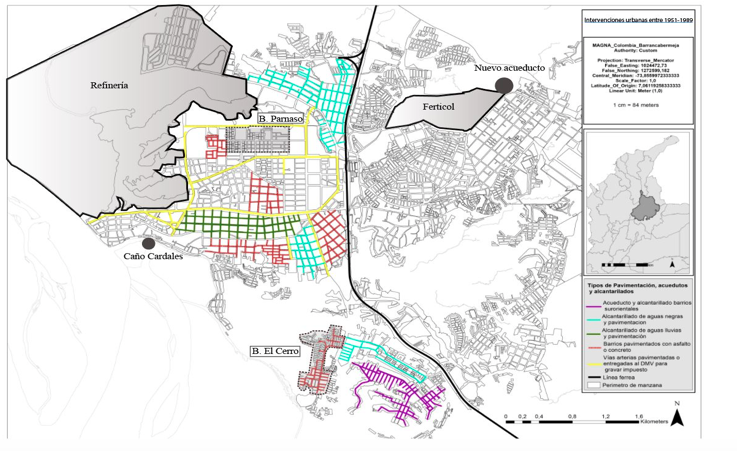 Intervenciones urbanas en Barrancabermeja entre 1951-1989.