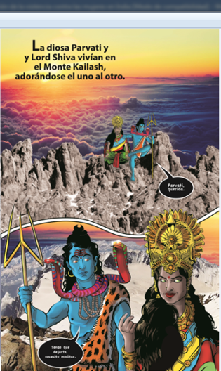 Parvati y Shiva dialogan en Kailash