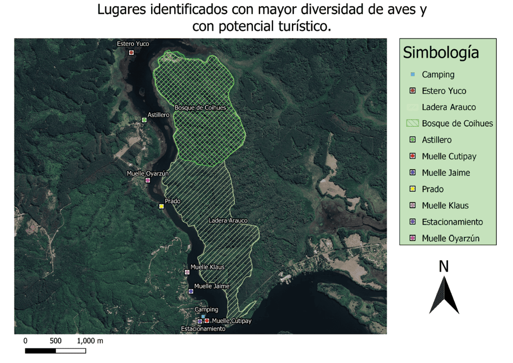 Lugares en Cutipay identificados con mayor diversidad de aves y potencial tur�stico