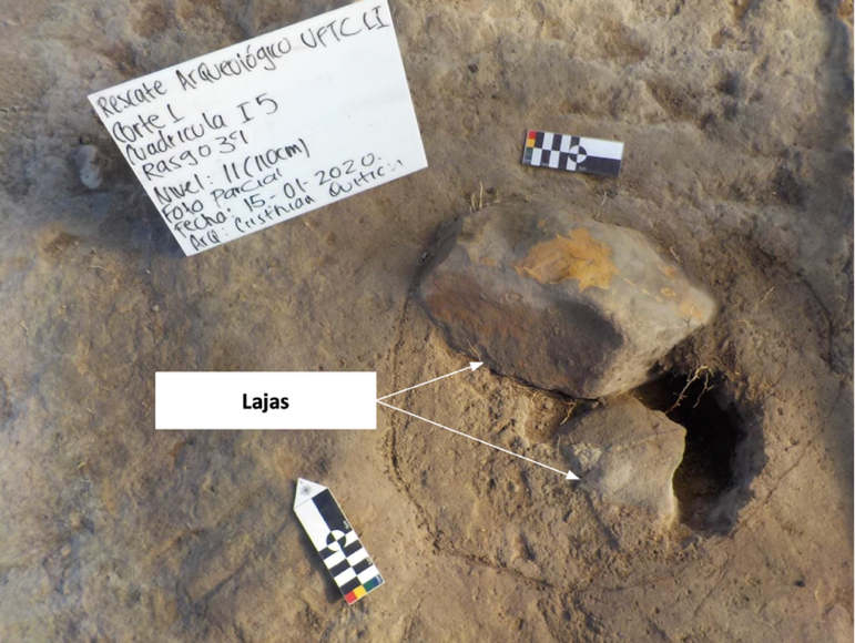 Lajas identificadas en el enterramiento 4