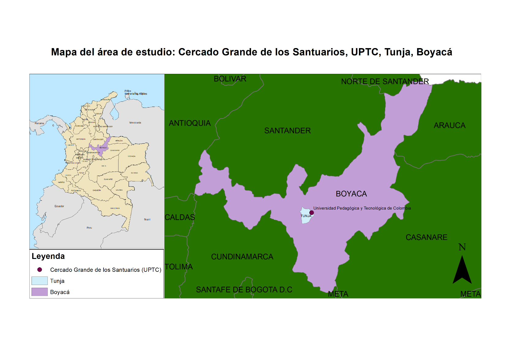 Ubicaci�n del Cercado Grande de los Santuarios, Tunja, Boyac�