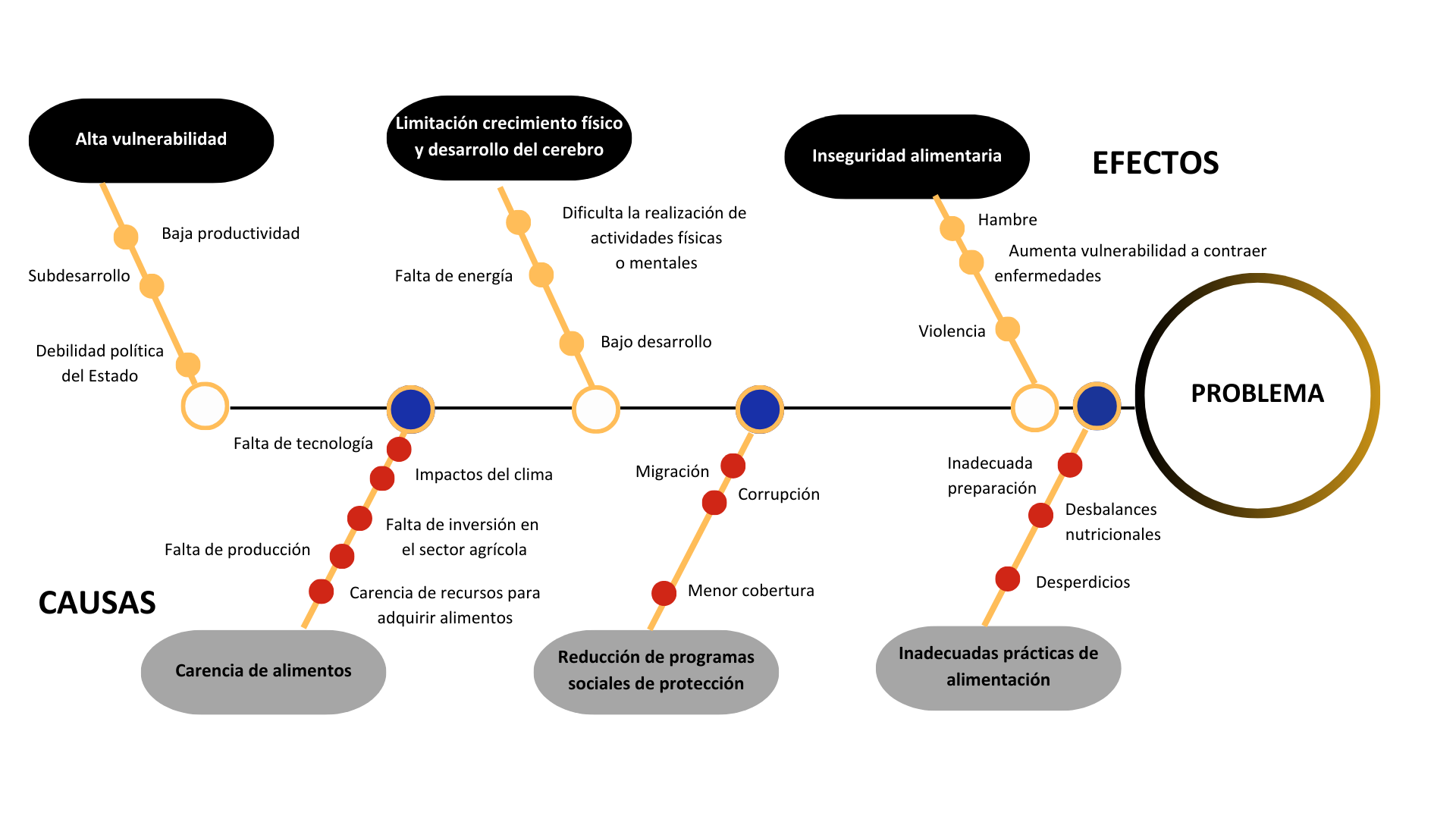Causas y efectos identificados por expertos