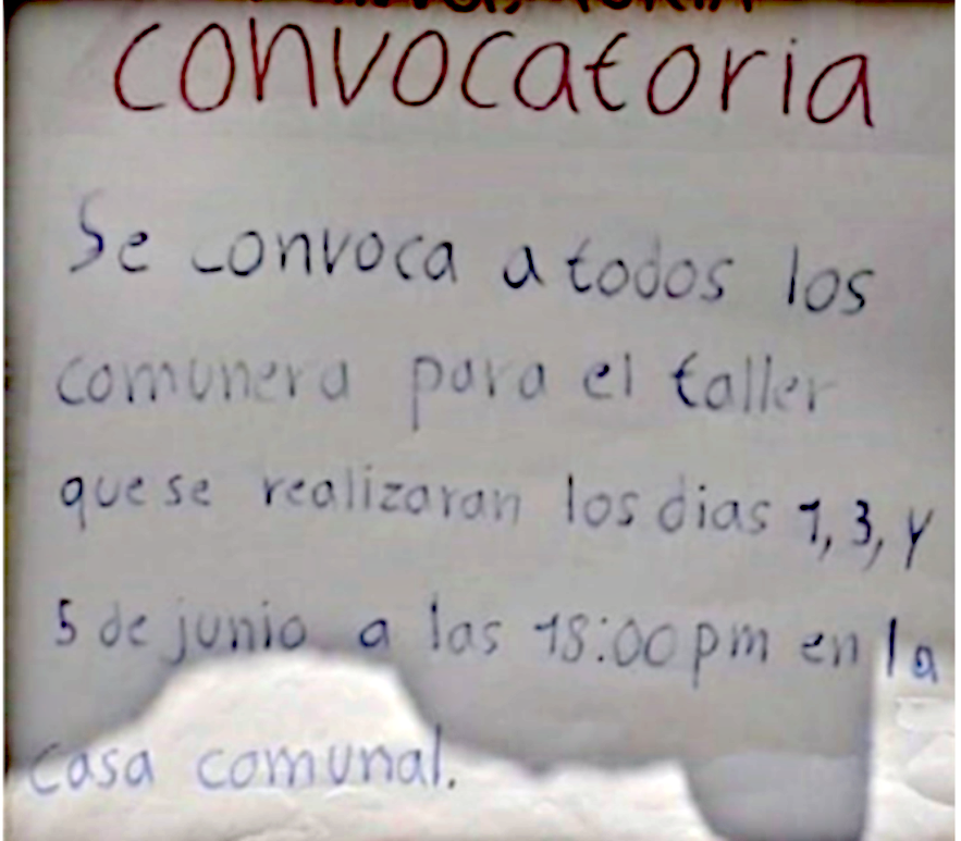 Ejemplo de una convocatoria en el �rea de Las Lagunas, 2020