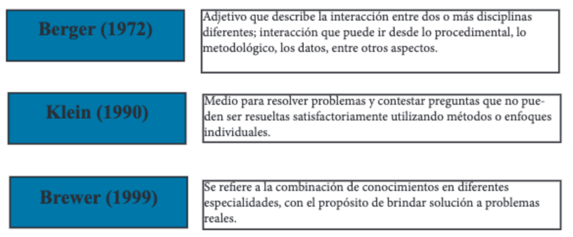 Definiciones de interdisciplinariedad