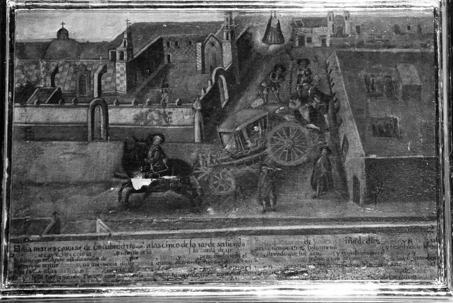 Autor desconocido, Exvoto a la virgen de Loreto
								(ca. 1780), santa casa de Loreto, San Miguel de
							Allende, Guanajuato.