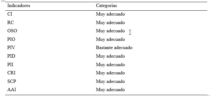 Segunda vuelta del criterio de expertos seg&uacute;n los puntos de corte