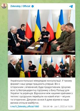 Mensaje de Zelensky en Telegram (01/06/2022)