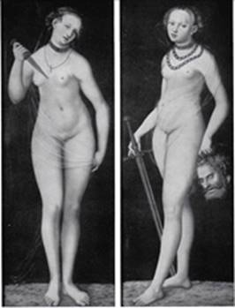 Cranach el Viejo, Lucrecia y Judith (1540).