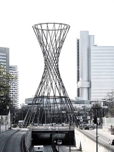 Ejemplo en arquitectura de geometr&iacute;a no-euclidiana