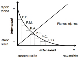 Esquema tensivo que mide cinematográficamente la intensidad y la extensión
