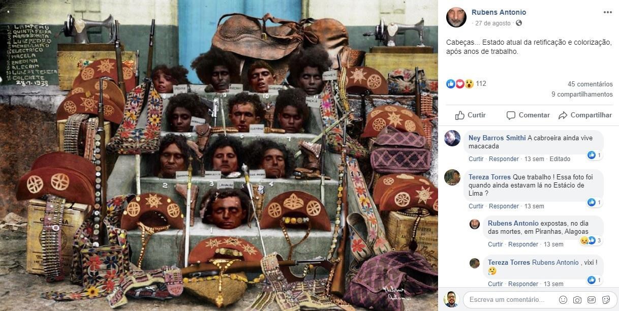 Foto das cabe�as cortadas colorizadas no Facebook