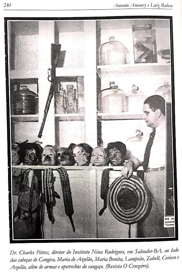 Foto das cabe�as mumificadas na revista O Cruzeiro