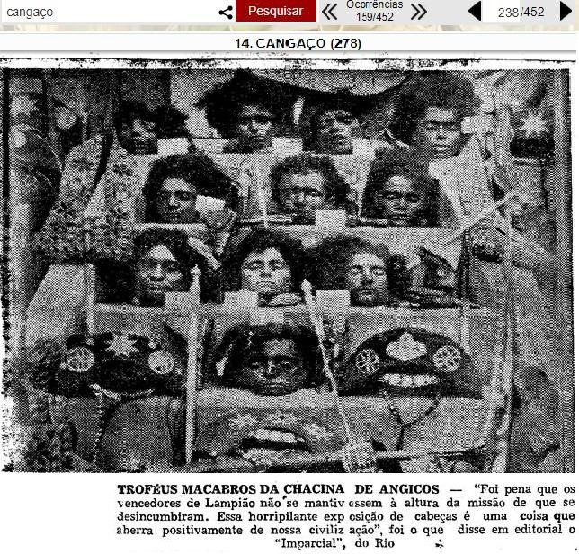 Foto das cabe�as cortadas no jornal Di�rio Pernambucano