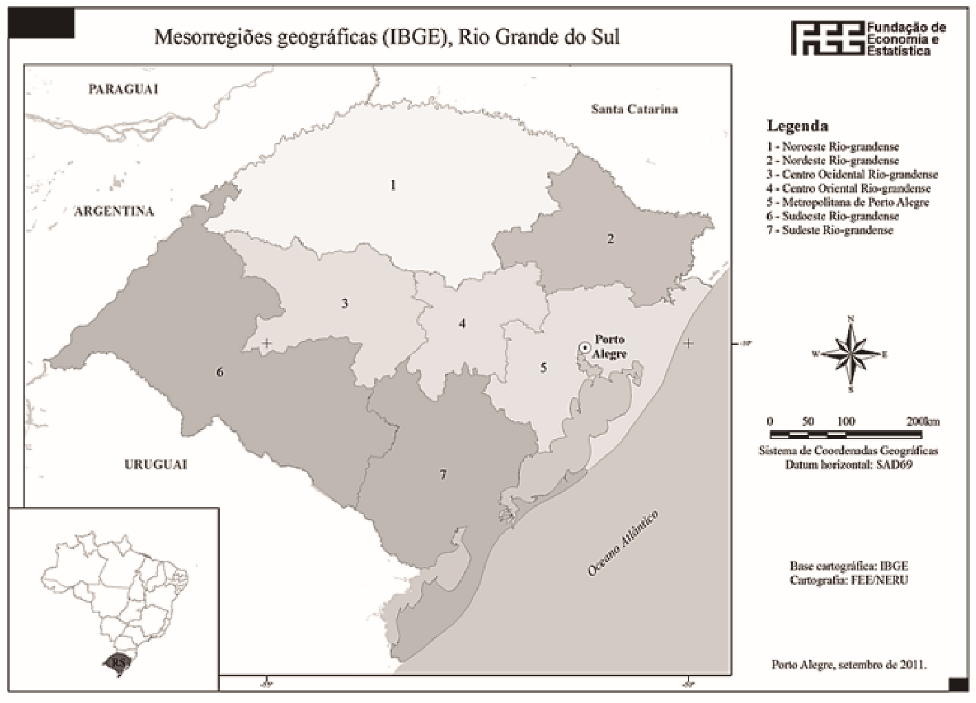 Mesorregiões geográfi cas do RS