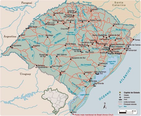 Principais rotas rodoviárias do RS