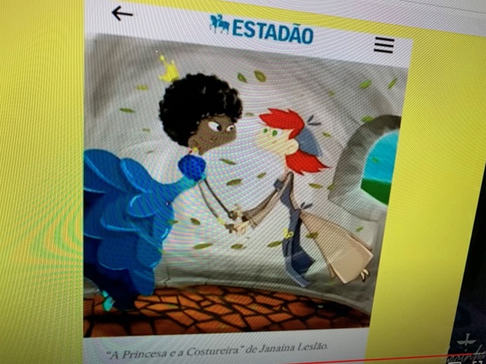 Captura de tela do Culto, 2016 enquadramento do livro A Princesa e a Costureira