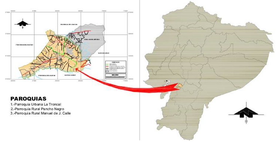 Ubicaci�n geogr�fica del cant�n La Troncal Ecuador