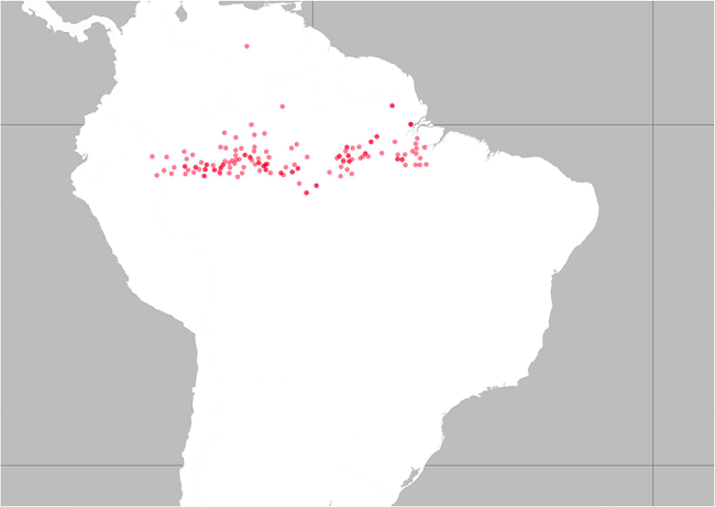 Localiza&ccedil;&atilde;o de pontos do conjunto de grupos indicados por Samuel Fritz dentro do &ldquo;Mapa Etno-Hist&oacute;rico&rdquo;