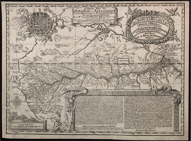Mapa de Samuel Fritz e detalhe dele