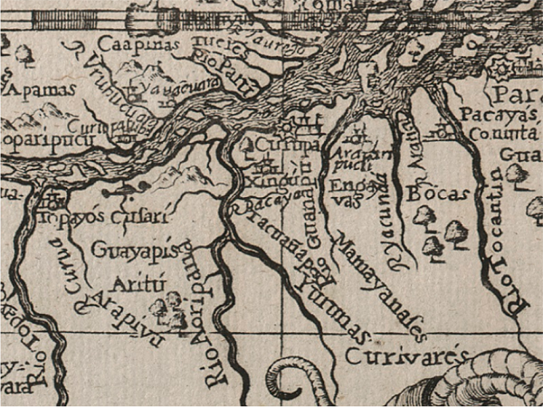 Mapa de Samuel Fritz e detalhe dele