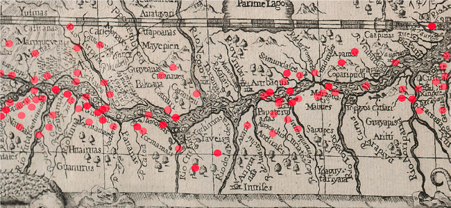 Mapa de Samuel Fritz na compara&ccedil;&atilde;o com os dados aproveitados do mesmo autor por Curt Nimuendaj&uacute; em seu &ldquo;Mapa Etno-hist&oacute;rico&rdquo;