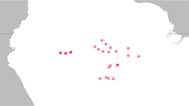 Localiza&ccedil;&atilde;o de pontos do conjunto de grupos indicados por Noronha dentro do &ldquo;Mapa Etno-Hist&oacute;rico&rdquo;