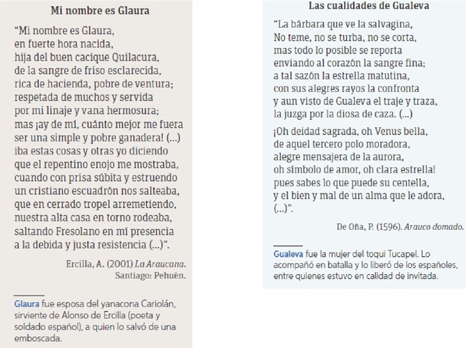 Extractos de &ldquo;La Araucana&rdquo; y del &ldquo;Arauco domado&rdquo;