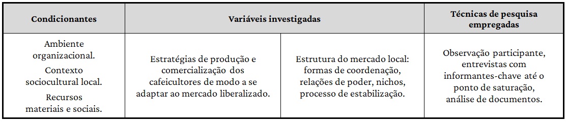 Dimenses investigadas e tcnicas de pesquisa