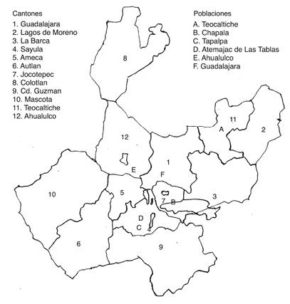 Cantones y poblaciones del estado de Jalisco, 1872-1896