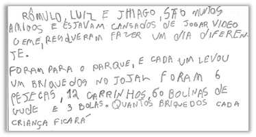 Problema elaborado por estudante, indiretamente relacionado ao contexto dos problemas geradores