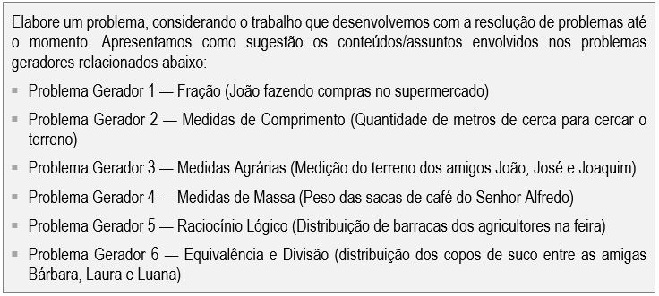 Proposta para Elaboração de Problemas
