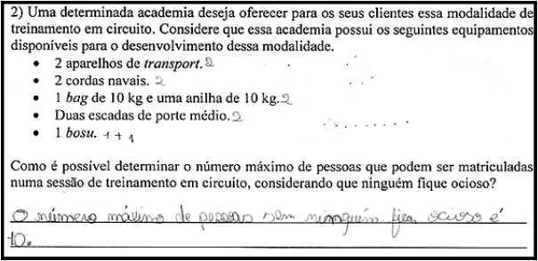 Resolução da questão pelo participante M1