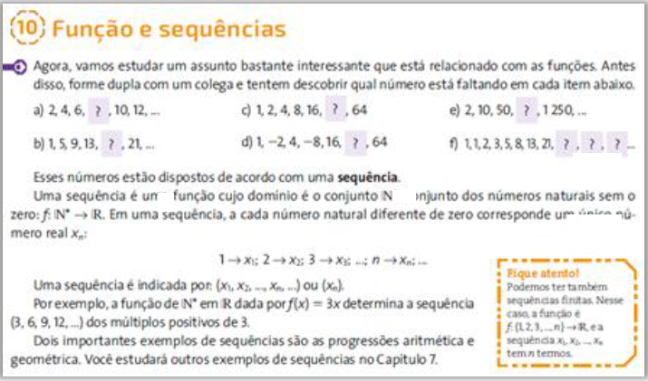 Rela&ccedil;&atilde;o entre fun&ccedil;&otilde;es e sequ&ecirc;ncias