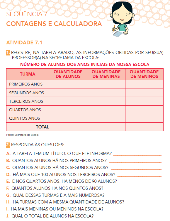Exemplo de atividade do 2&ordm; ano explorando tr&ecirc;s vari&aacute;veis