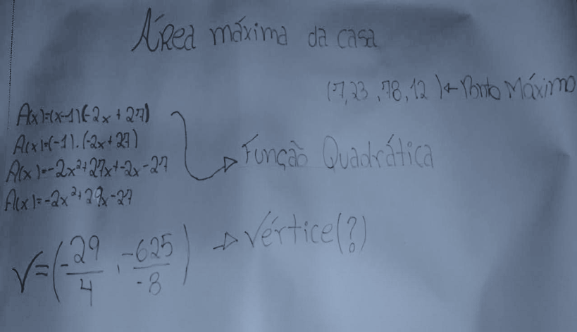 Cálculo da área máxima por G7