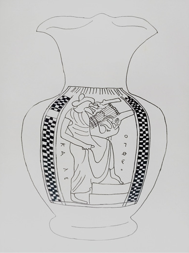 – Encoa trilobada de figuras negras 520510 aC Museu de Villa Giulia M534